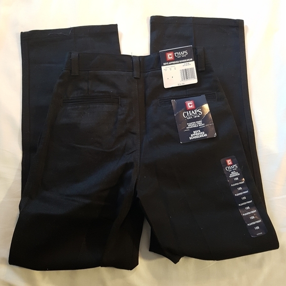 Chaps boys size 10 slim pants black dress pants school approved NEW - Picture 2 of 6